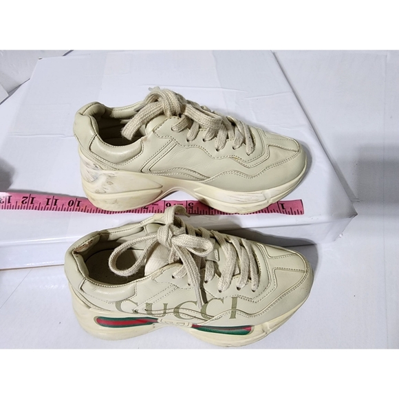 Gucci Rhyton Interlocking G Star Sneakers Off-White Size 34 - Picture 7 of 14